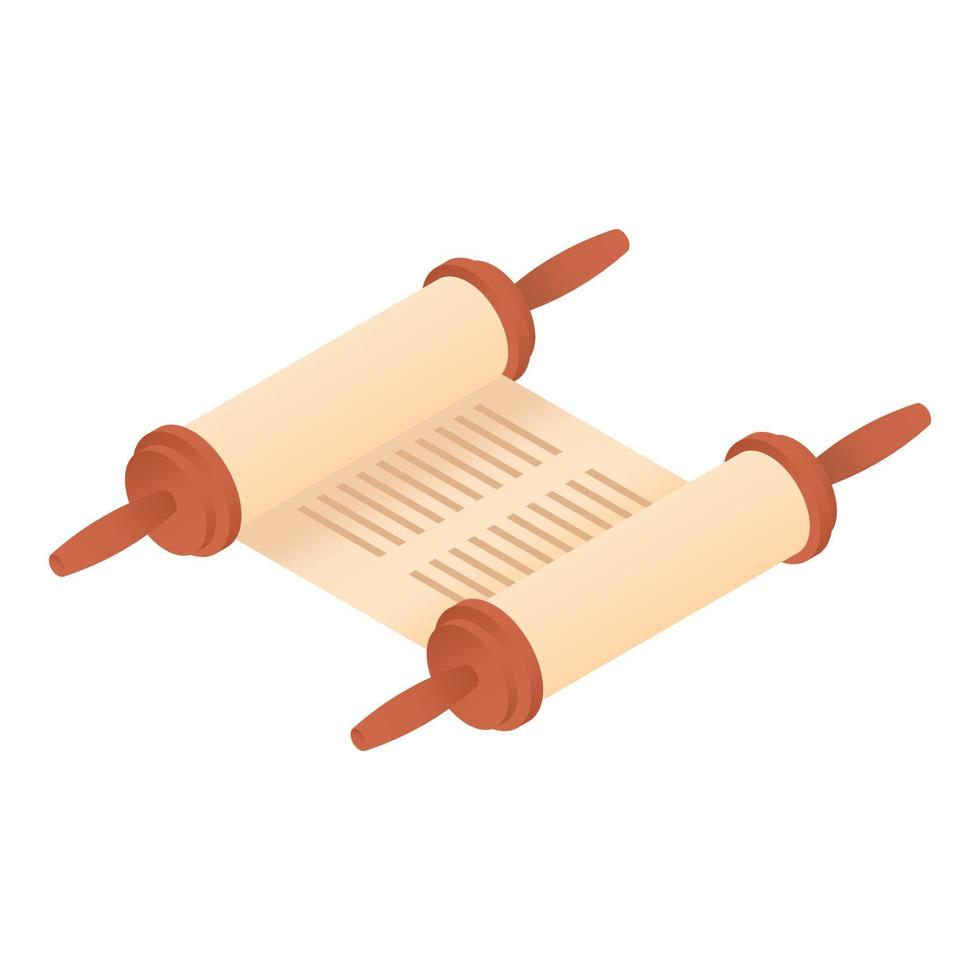 Rolled torah icon, isometric style vector
