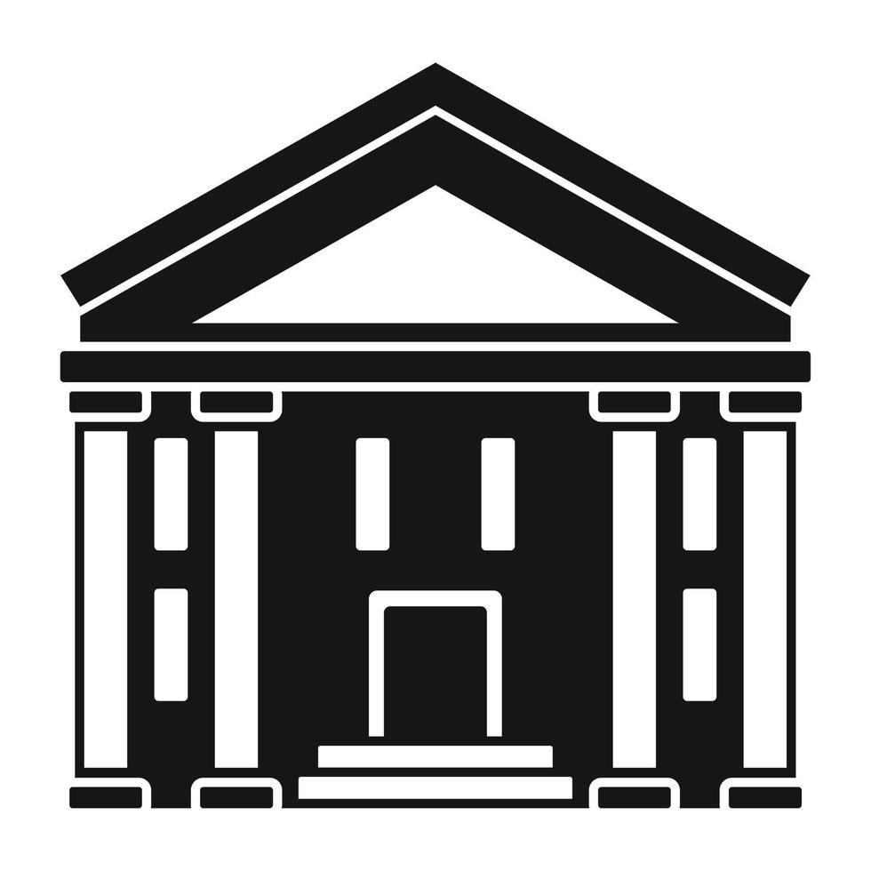 Bank courthouse icon, simple style vector