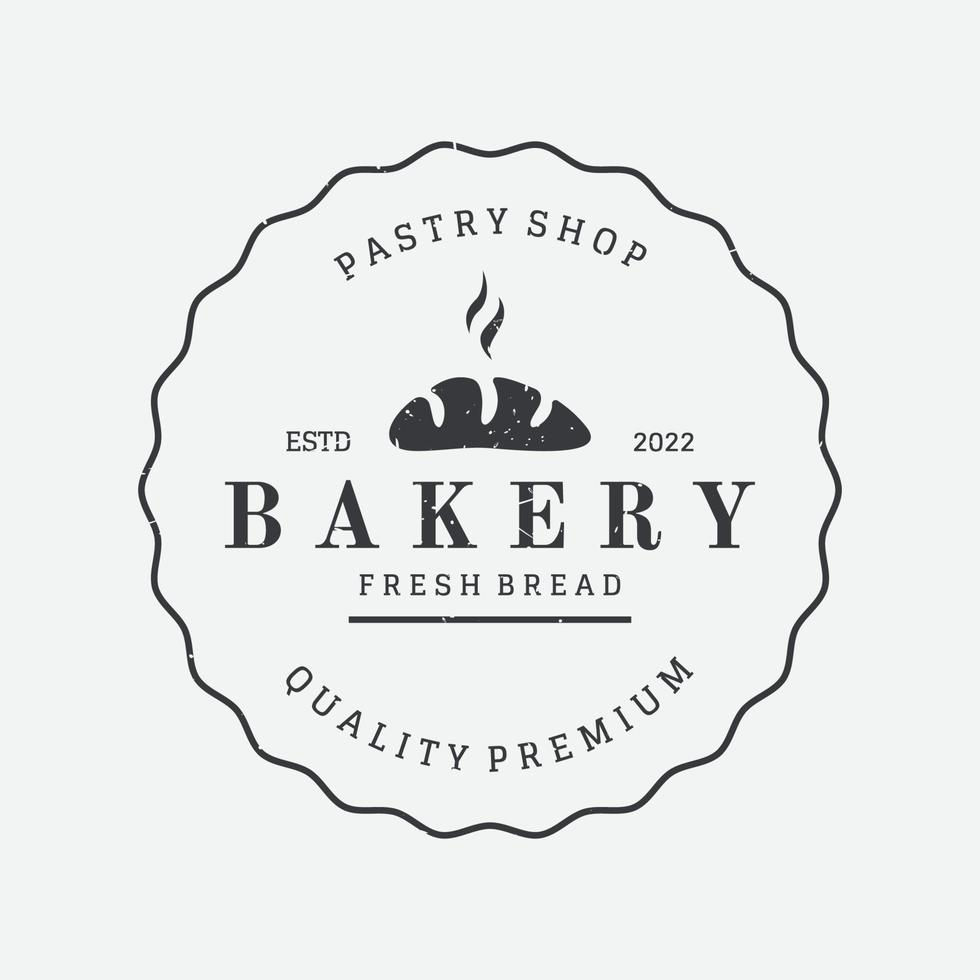 Retro wheat bread logo design template. Badge for bakery, home made bakery, restaurant or cafe, patisserie, business. vector