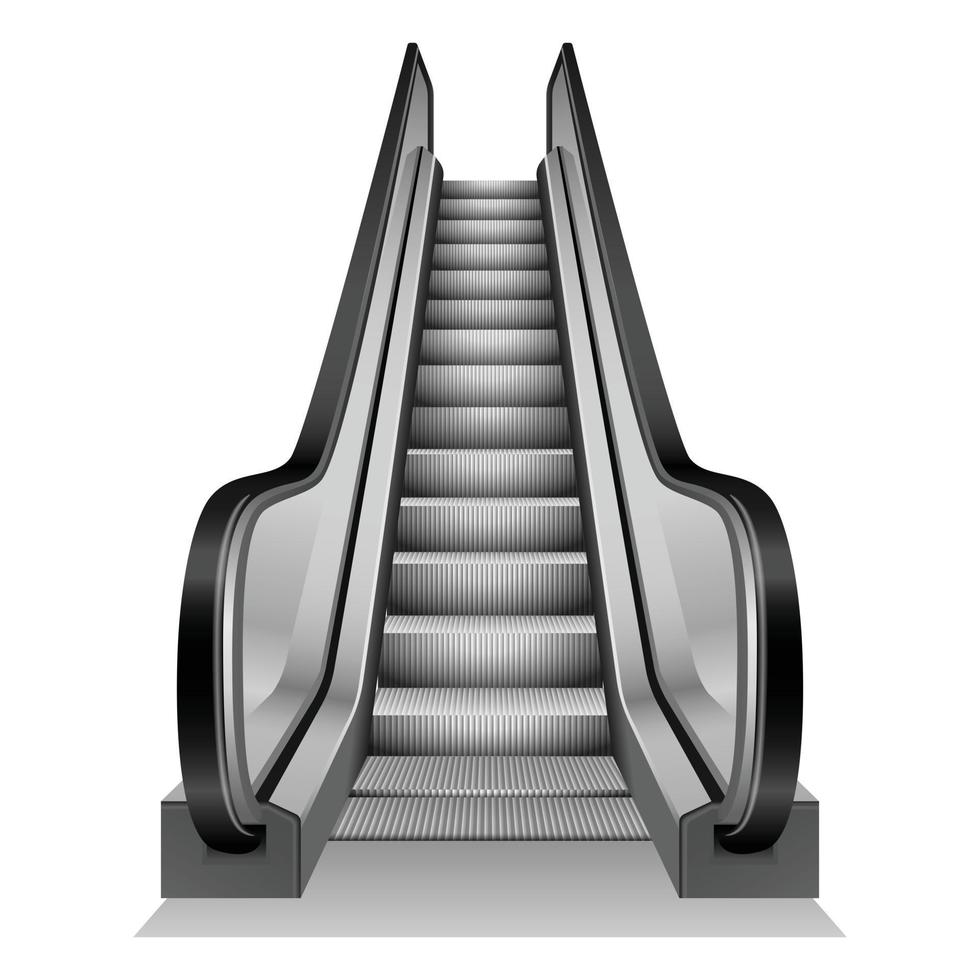 maqueta de escalera mecánica, estilo realista vector