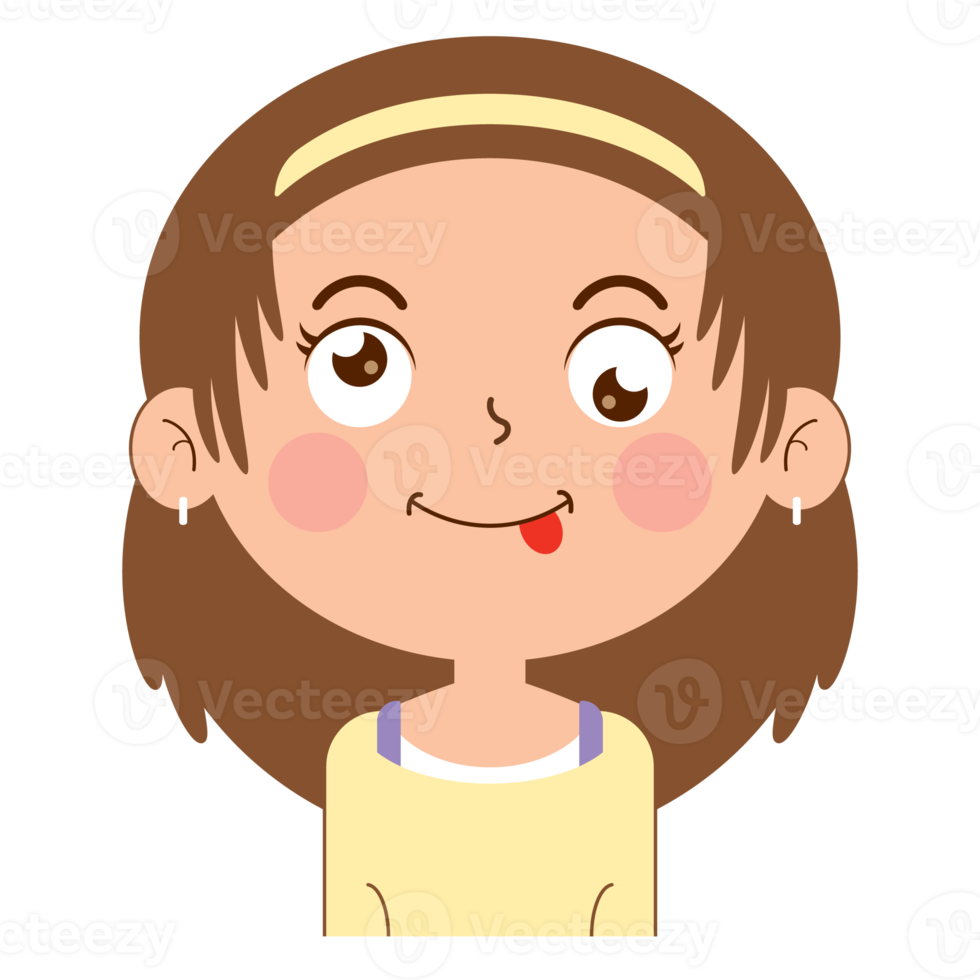 girl playful face cartoon cute png