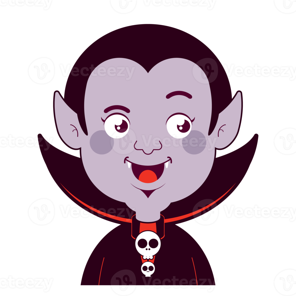 Dracula happy face cartoon cute png