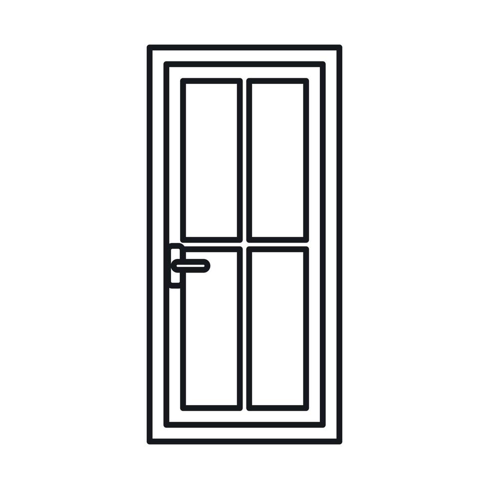 icono de puerta de vidrio, estilo de contorno vector