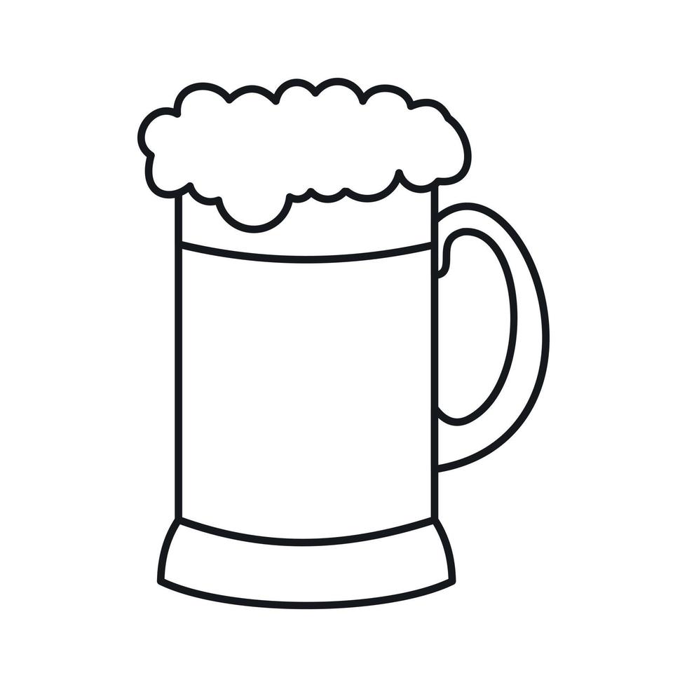 taza de icono de cerveza oscura, estilo de esquema vector