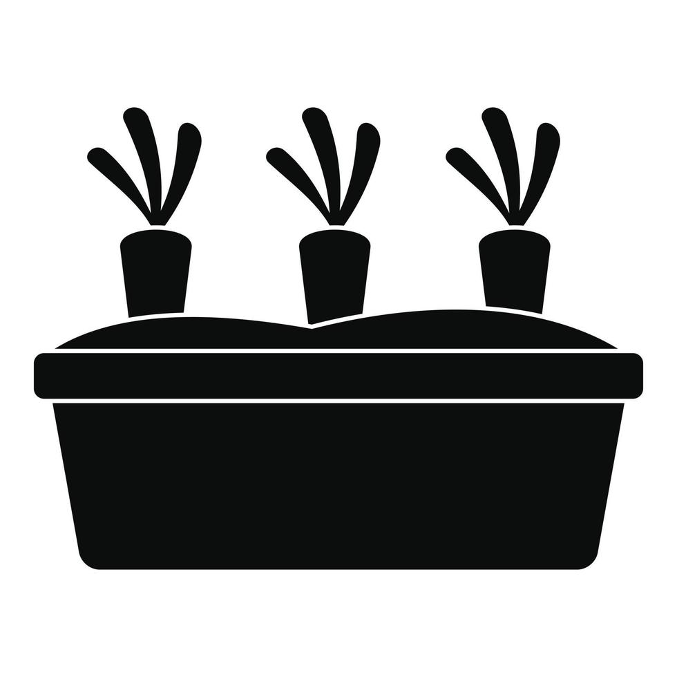 Garden carrots icon, simple style vector