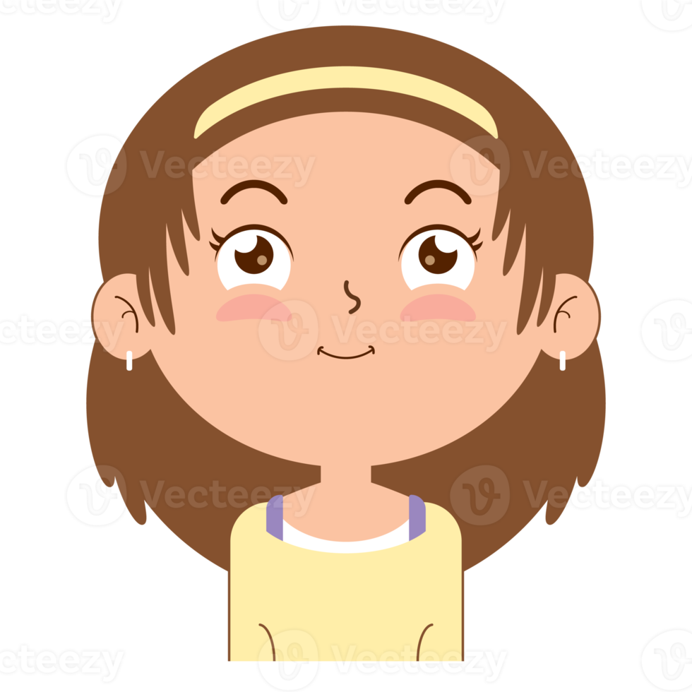 fille doute visage dessin animé mignon png