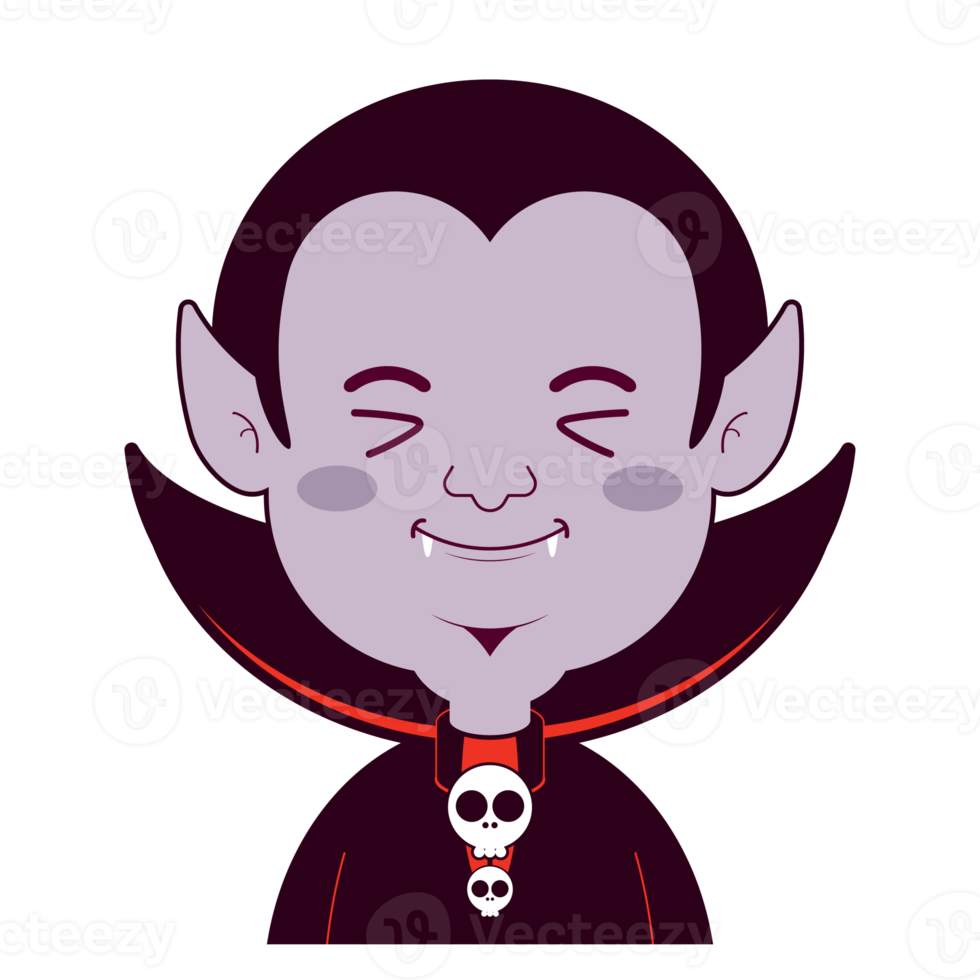 Dracula happy face cartoon cute png