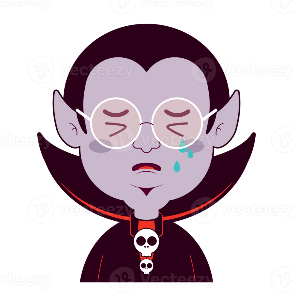 dracula pleure visage dessin animé mignon png