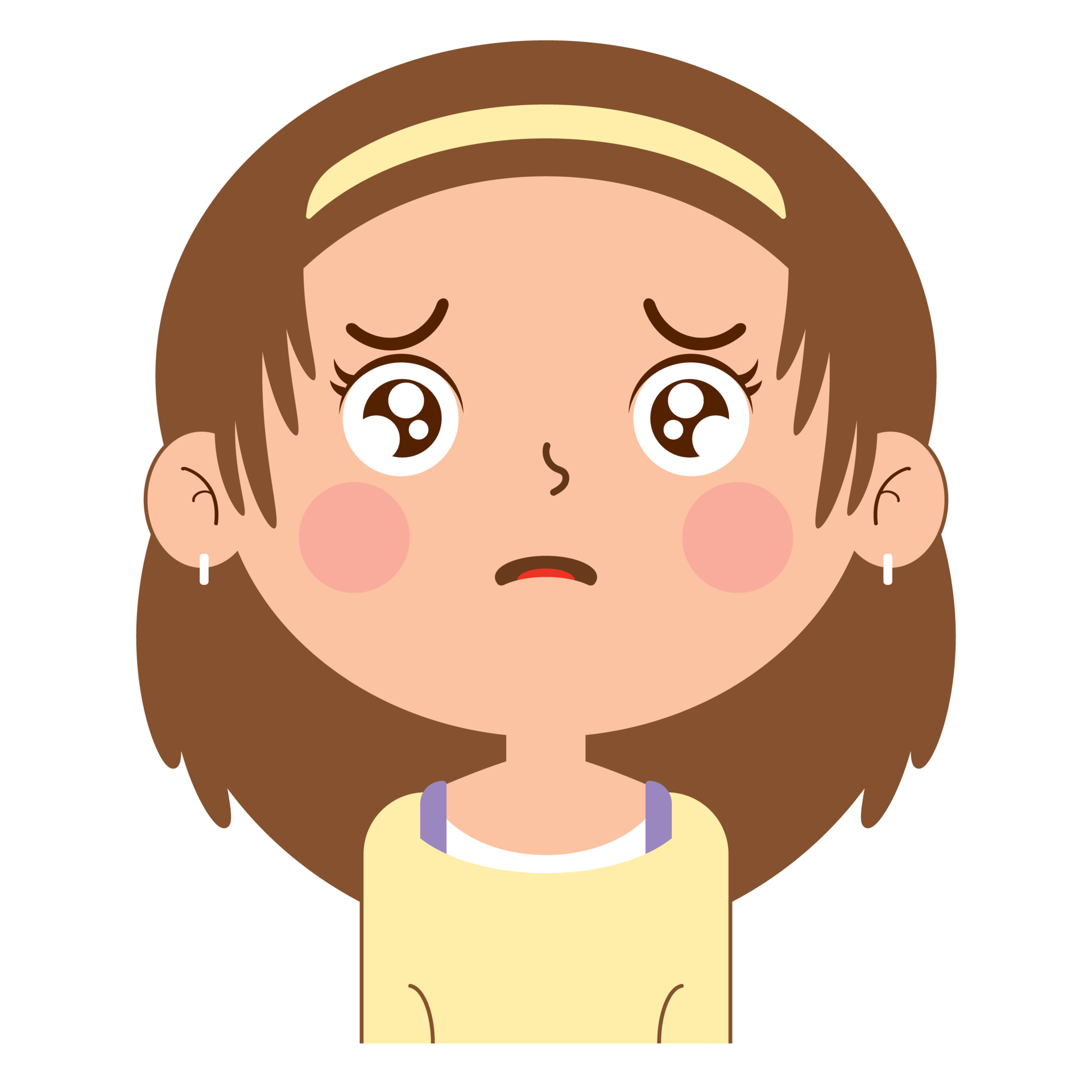 girl sad face clipart