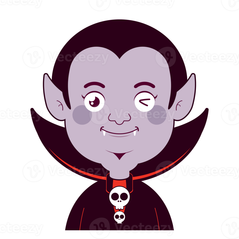 dracula contento viso cartone animato carino png