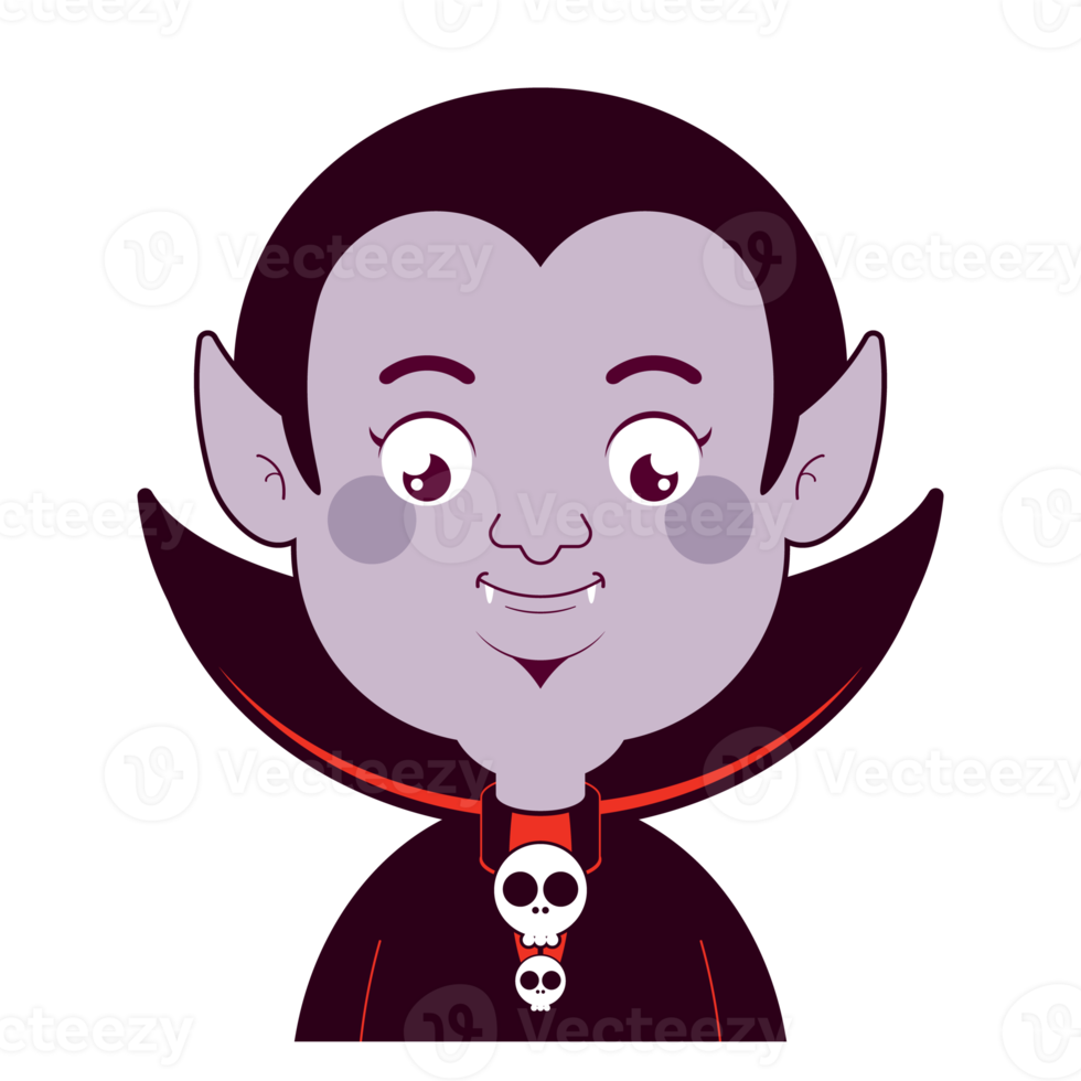 Dracula doubt face cartoon cute png