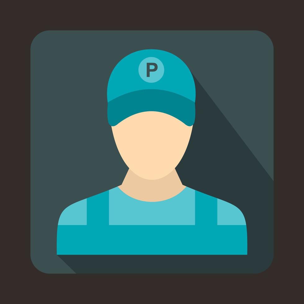 Parking attendant icon in flat style vector