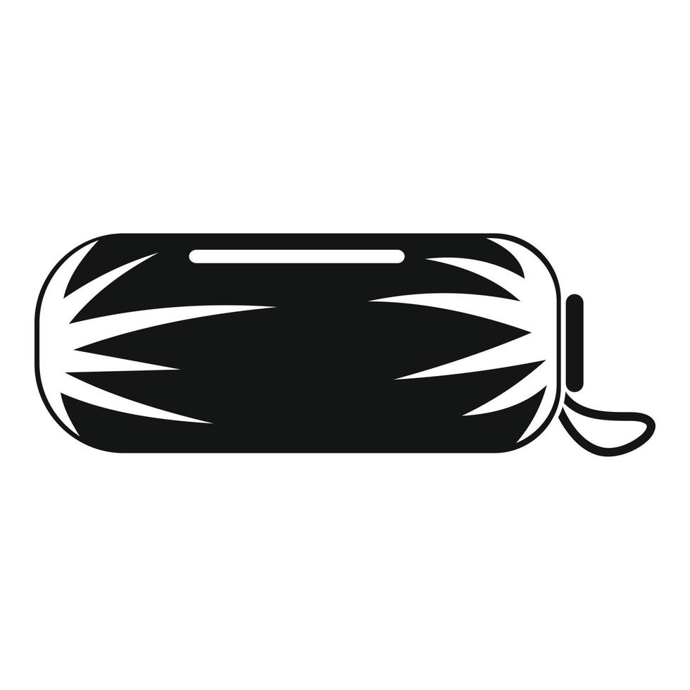 Packed sleep bag icon, simple style vector