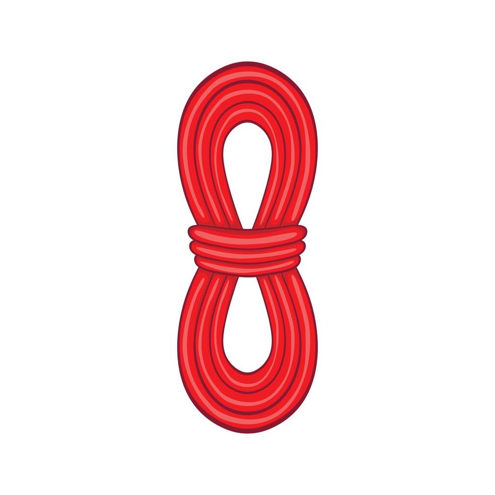 Red rope icon in cartoon style vector