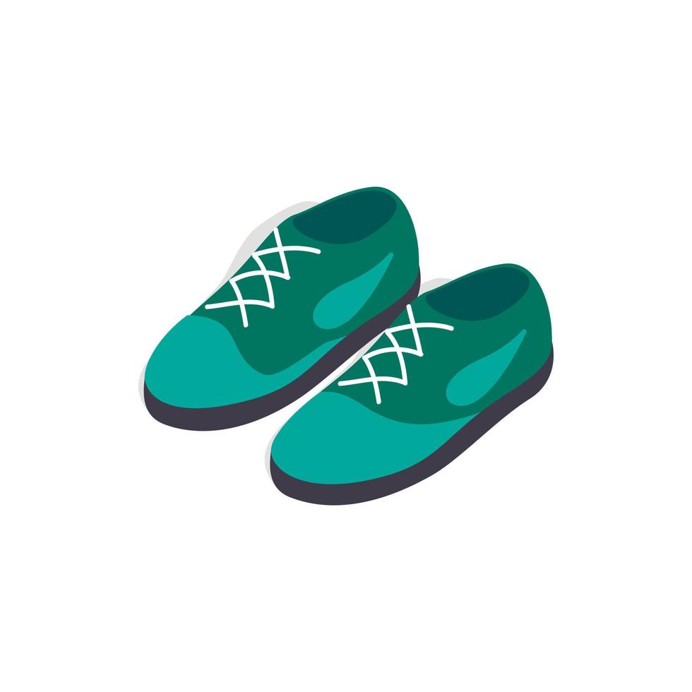 Turquoise shoes with laces icon isometric 3d style vector