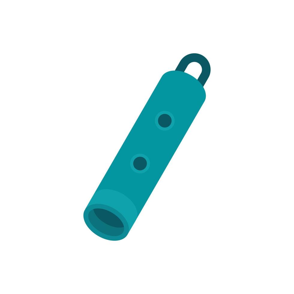 Blue whistle icon, flat style vector