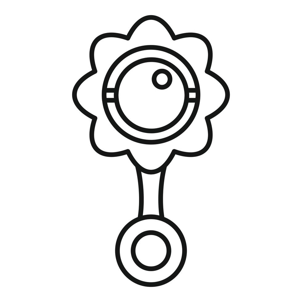 Rattle toy icon, outline style vector