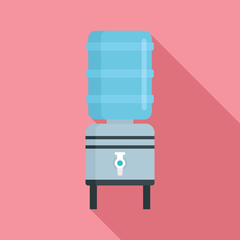 icono de dispensador de agua, estilo plano vector