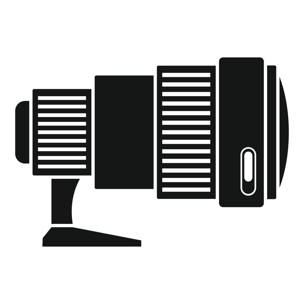 Sport camera lens icon, simple style vector