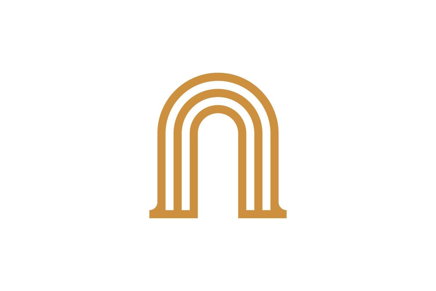 Abstract Modern Monoline Letter N Logo vector
