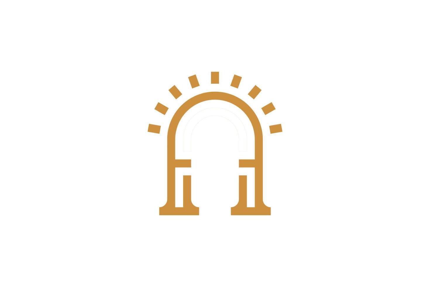 Monoline Style N Letter Logo vector