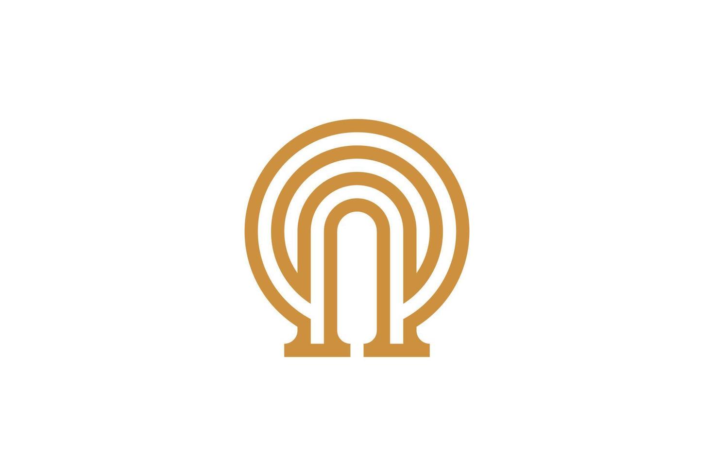 Abstract Modern Monoline Letter N Logo vector