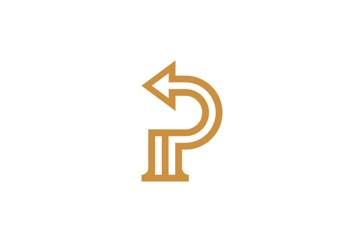 Initial P Monoline Logo Template vector