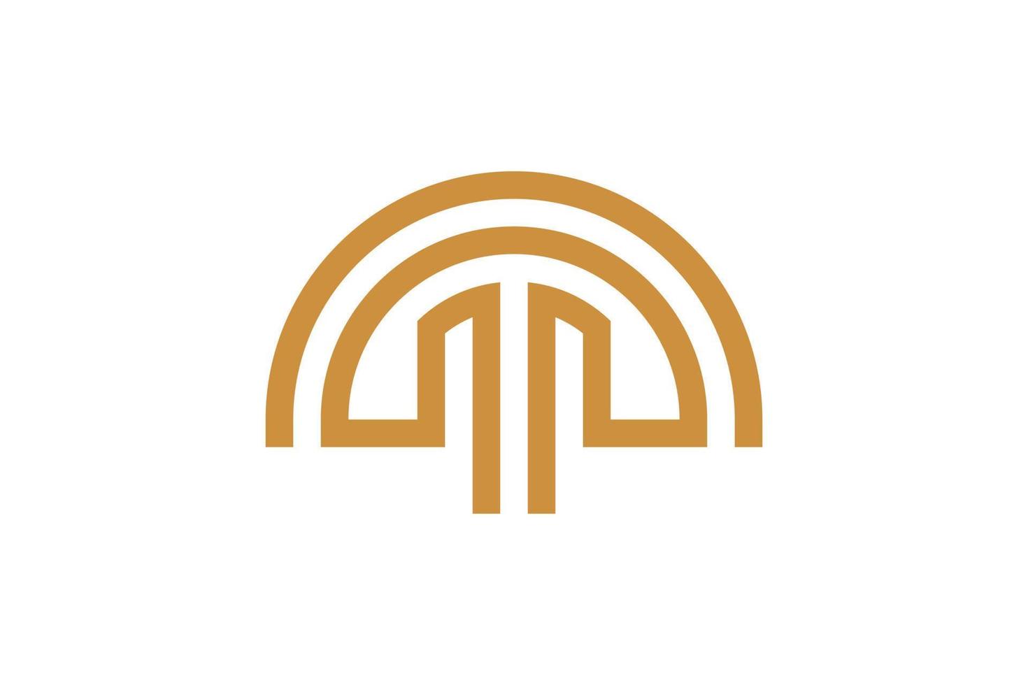 Abstract Monoline Letter M Logo vector