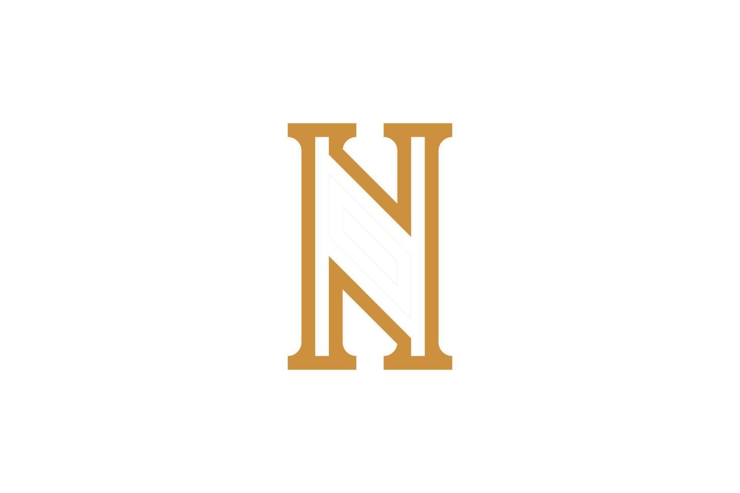 Monoline Style N Letter Logo vector