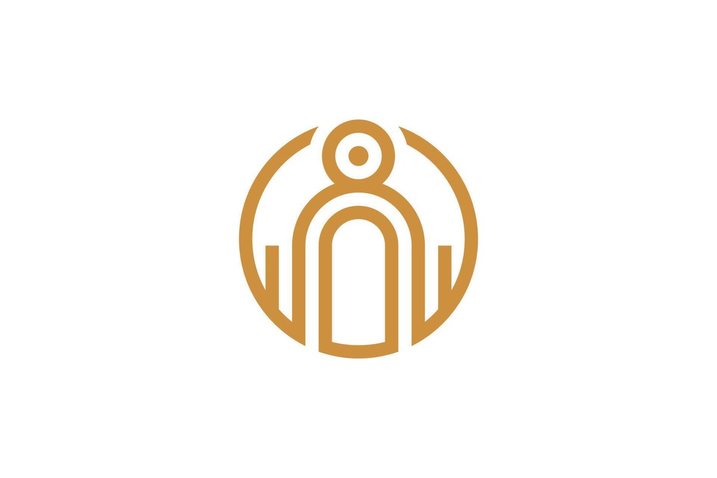 Monoline Style N Letter Logo vector