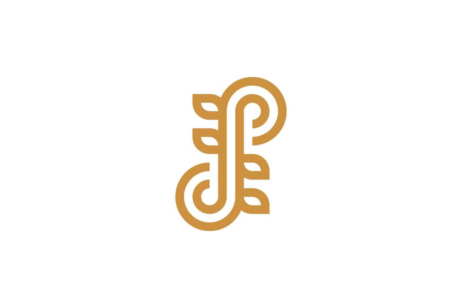 Initial P Monoline Logo Template vector