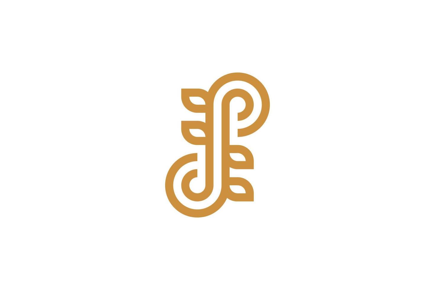 Initial P Monoline Logo Template vector