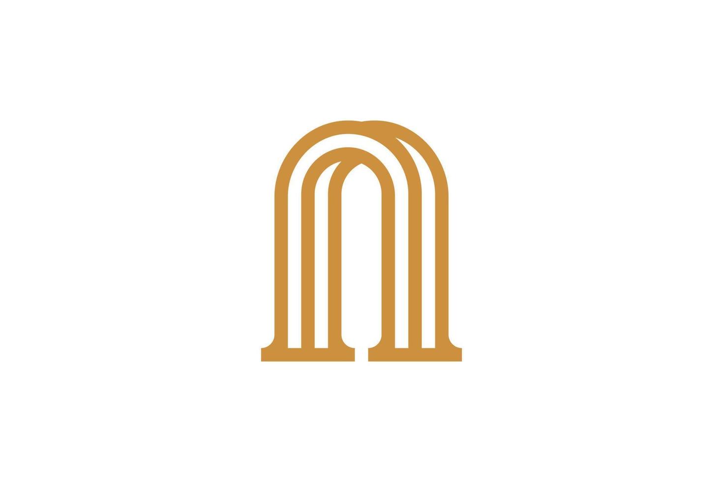 Monoline Style N Letter Logo vector