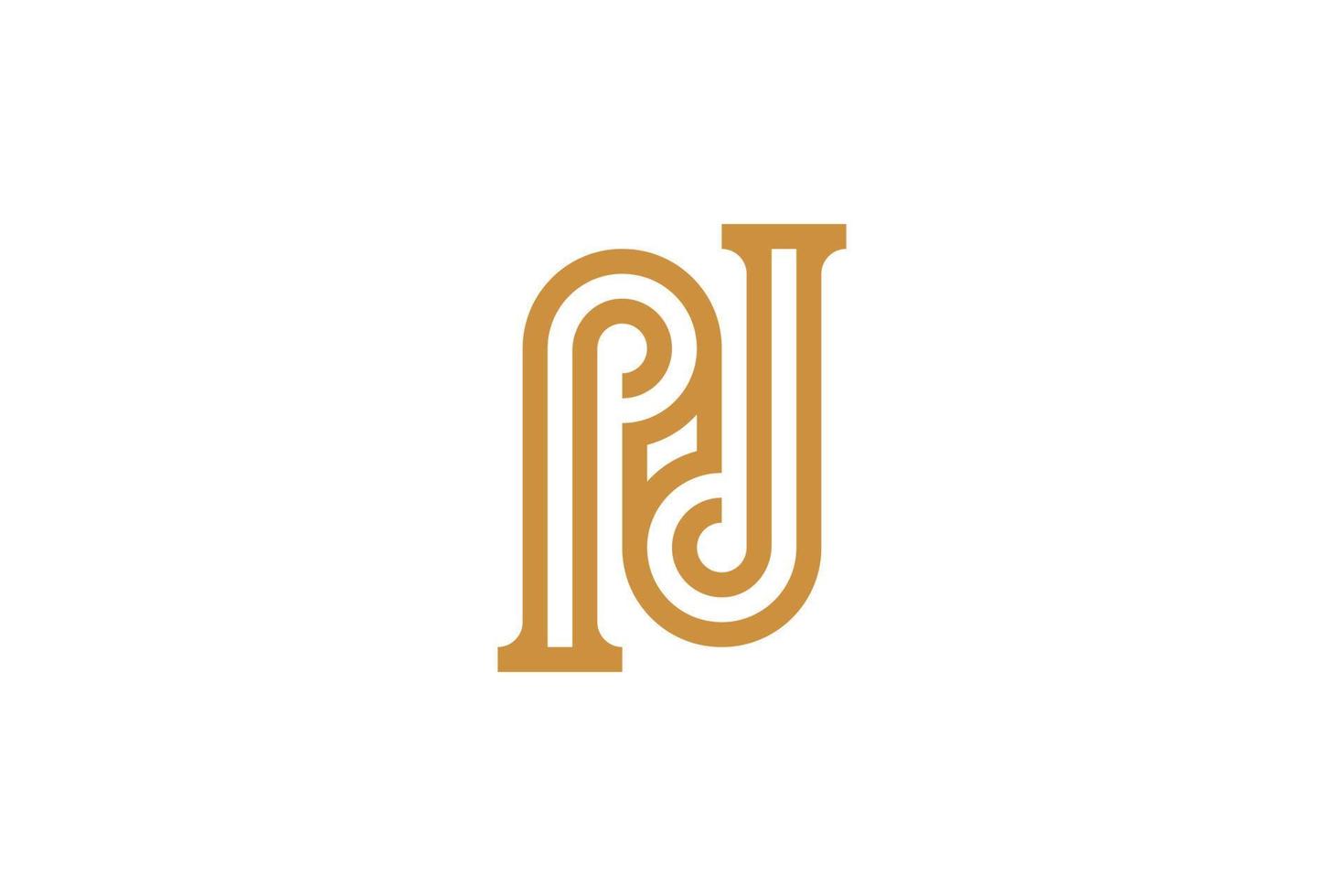 Initial P Monoline Logo Template vector