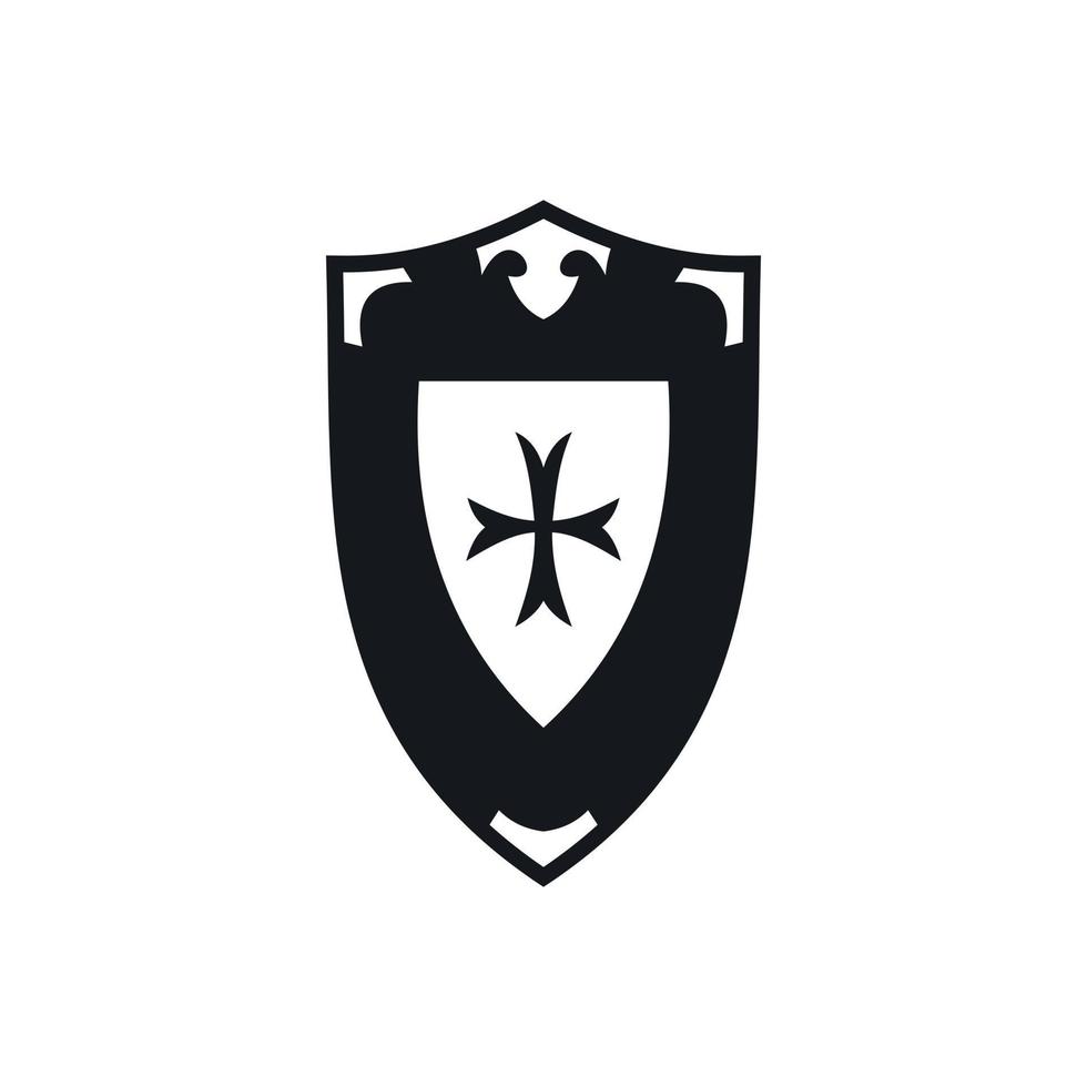 Shield icon, simple style vector
