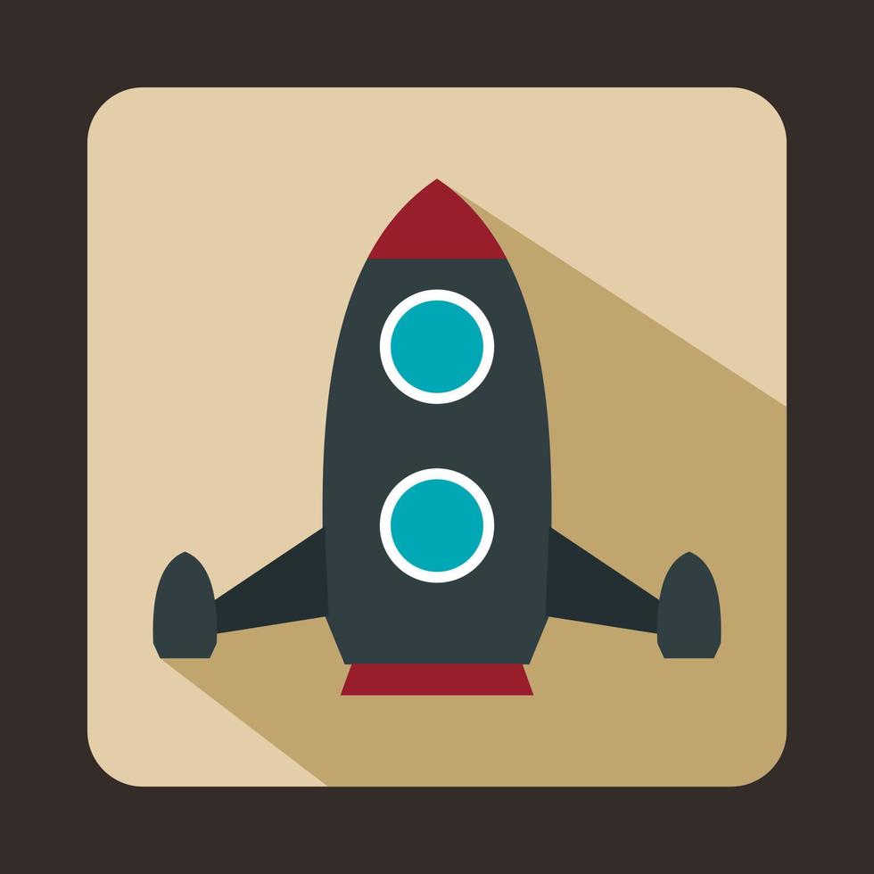 Rocket icon, flat style vector