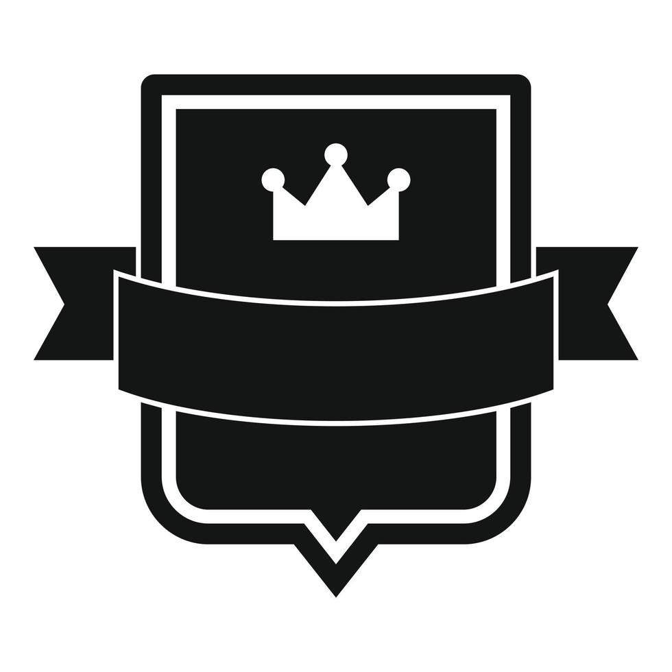 Badge emperor icon, simple black style vector