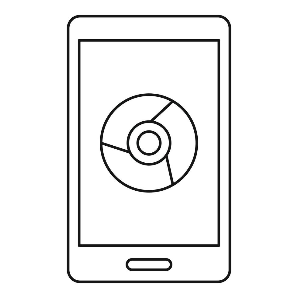 icono de navegación web de smartphone, estilo de esquema vector