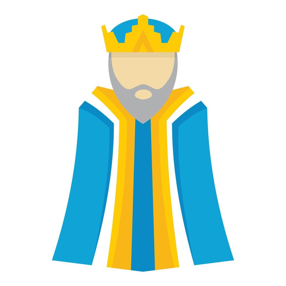 icono de rey bíblico, tipo plano vector