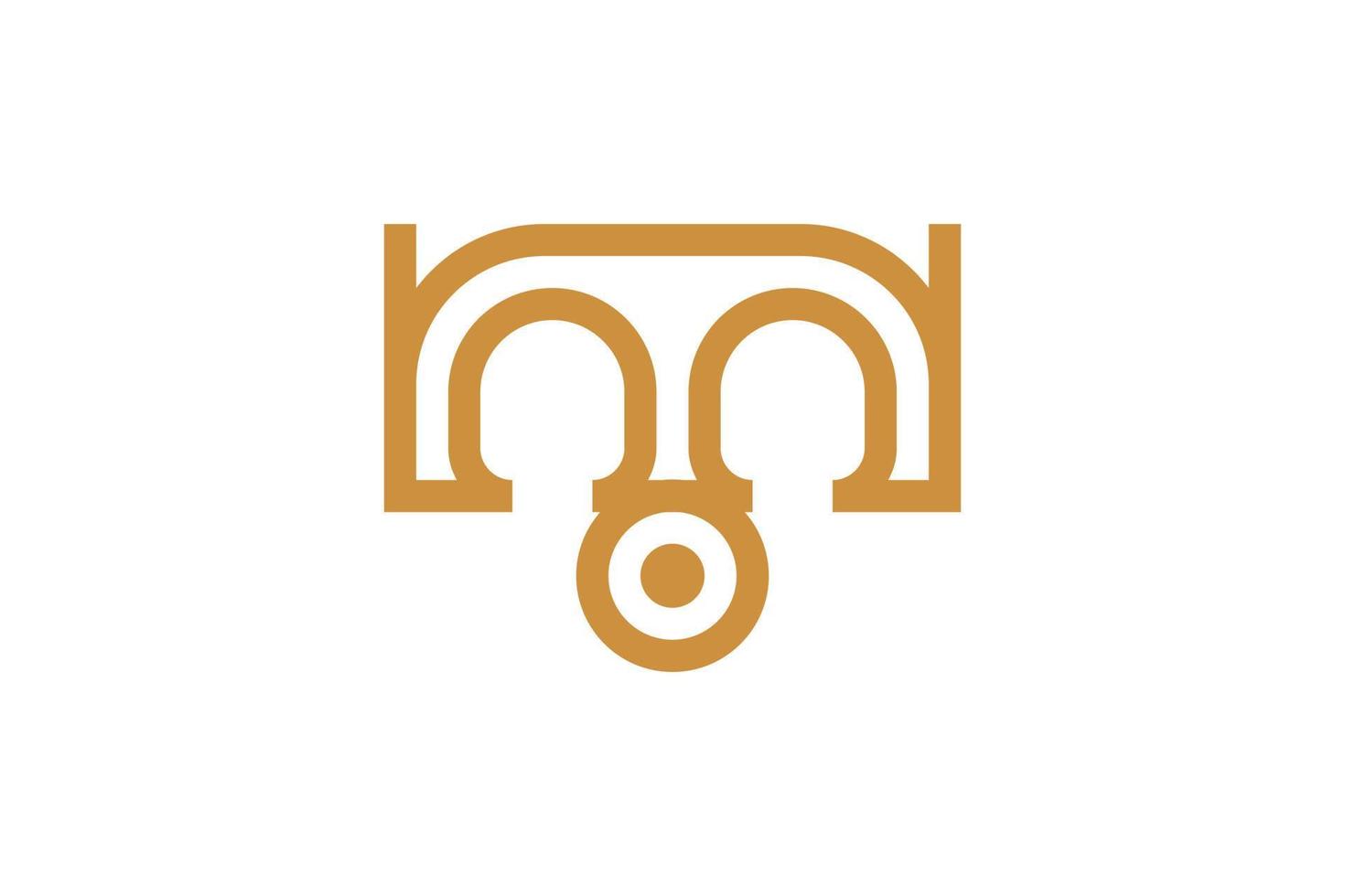Abstract Monoline Letter M Logo vector