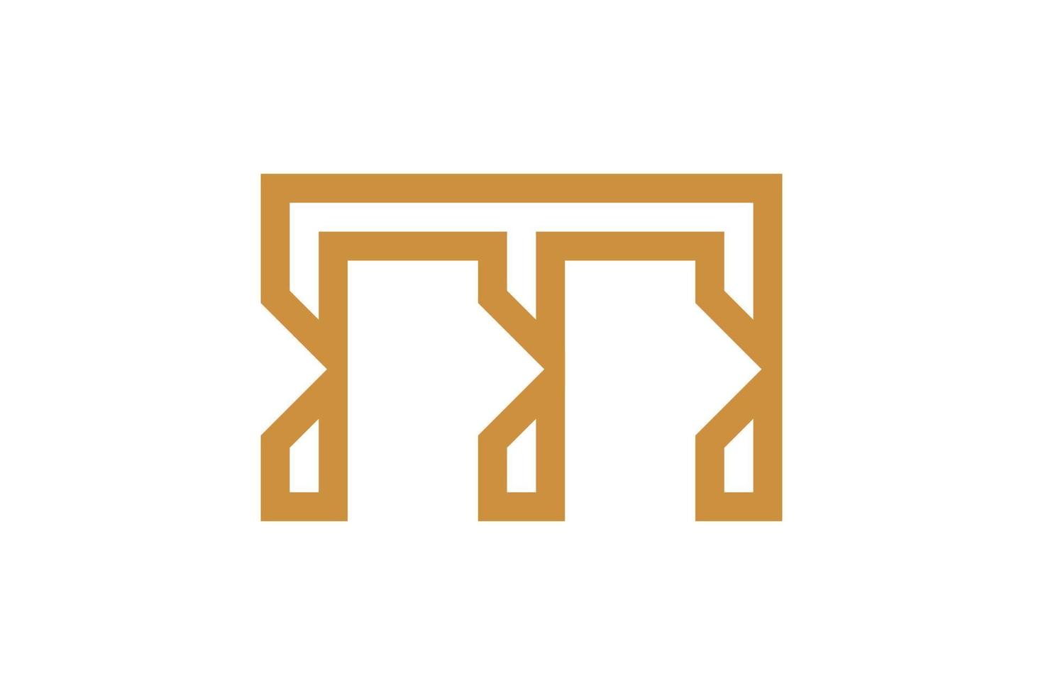Abstract Monoline Letter M Logo vector