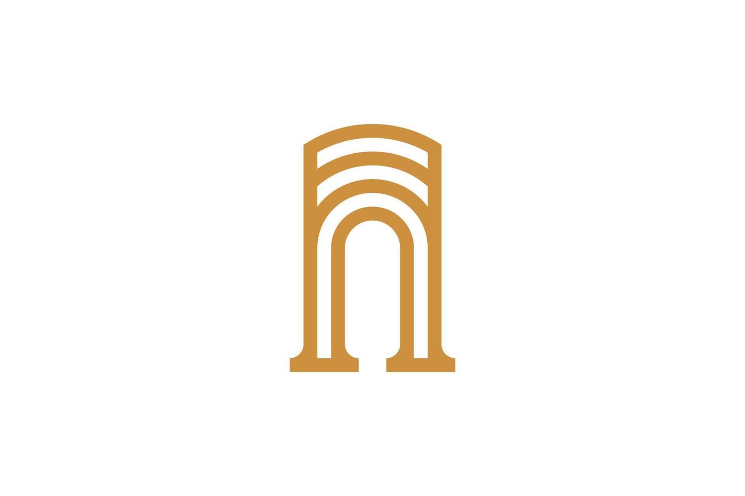 Monoline Style N Letter Logo vector