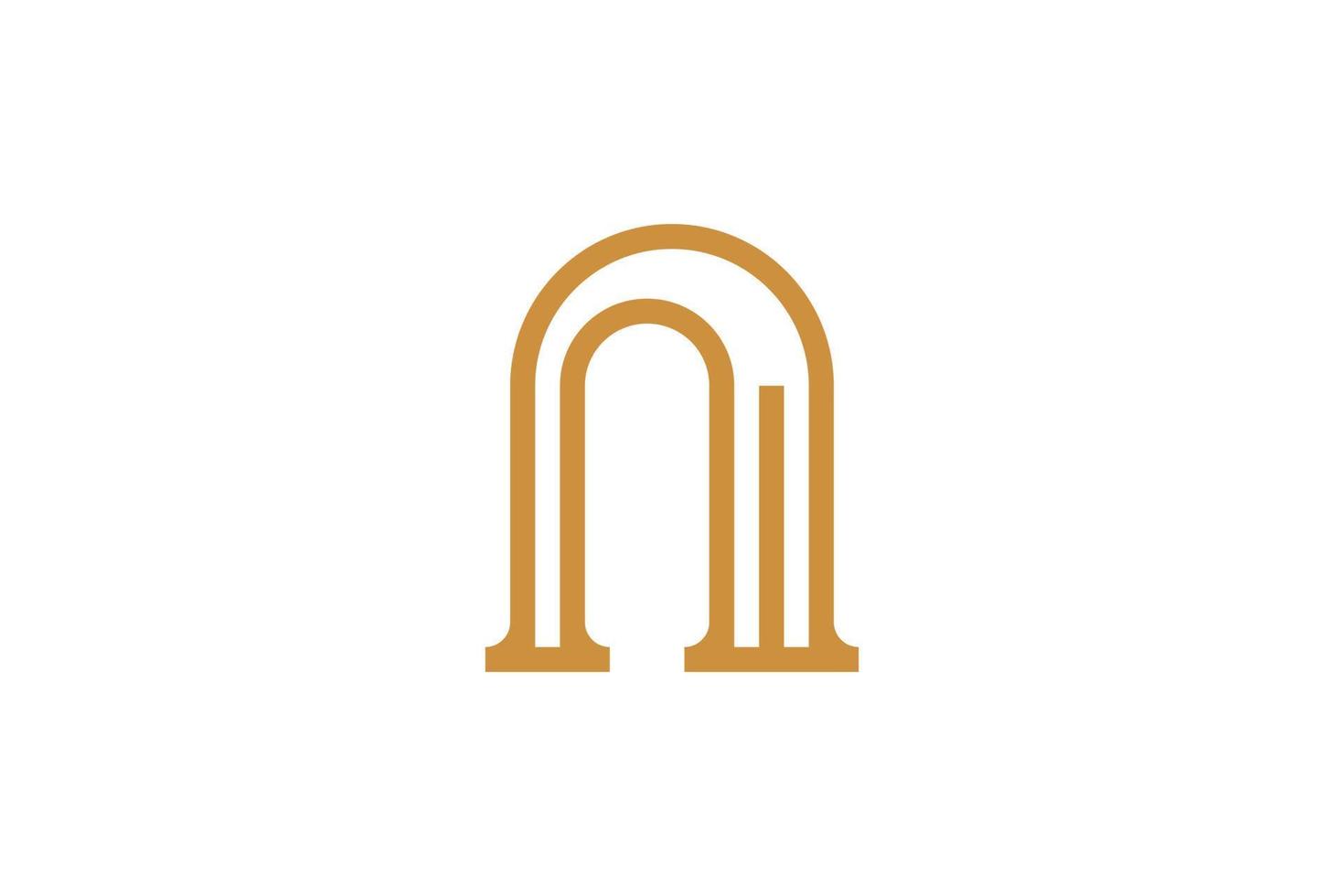 Monoline Style N Letter Logo vector