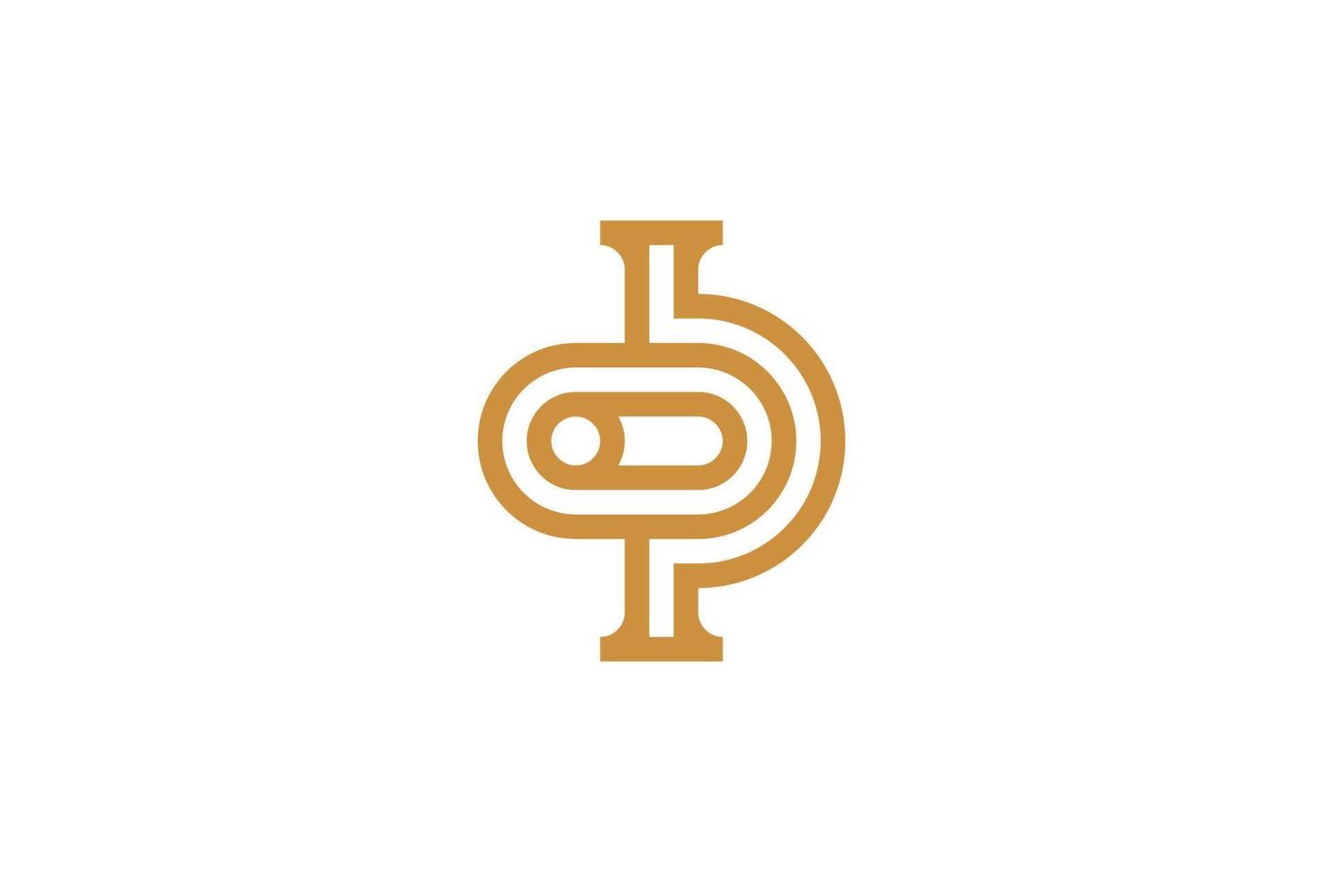 Initial P Monoline Logo Template vector