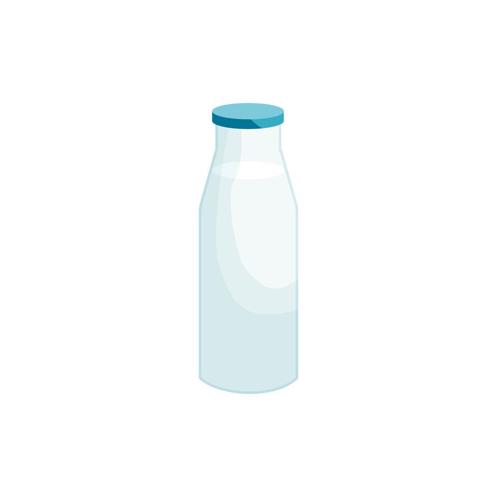 icono de botella de leche, estilo de dibujos animados vector