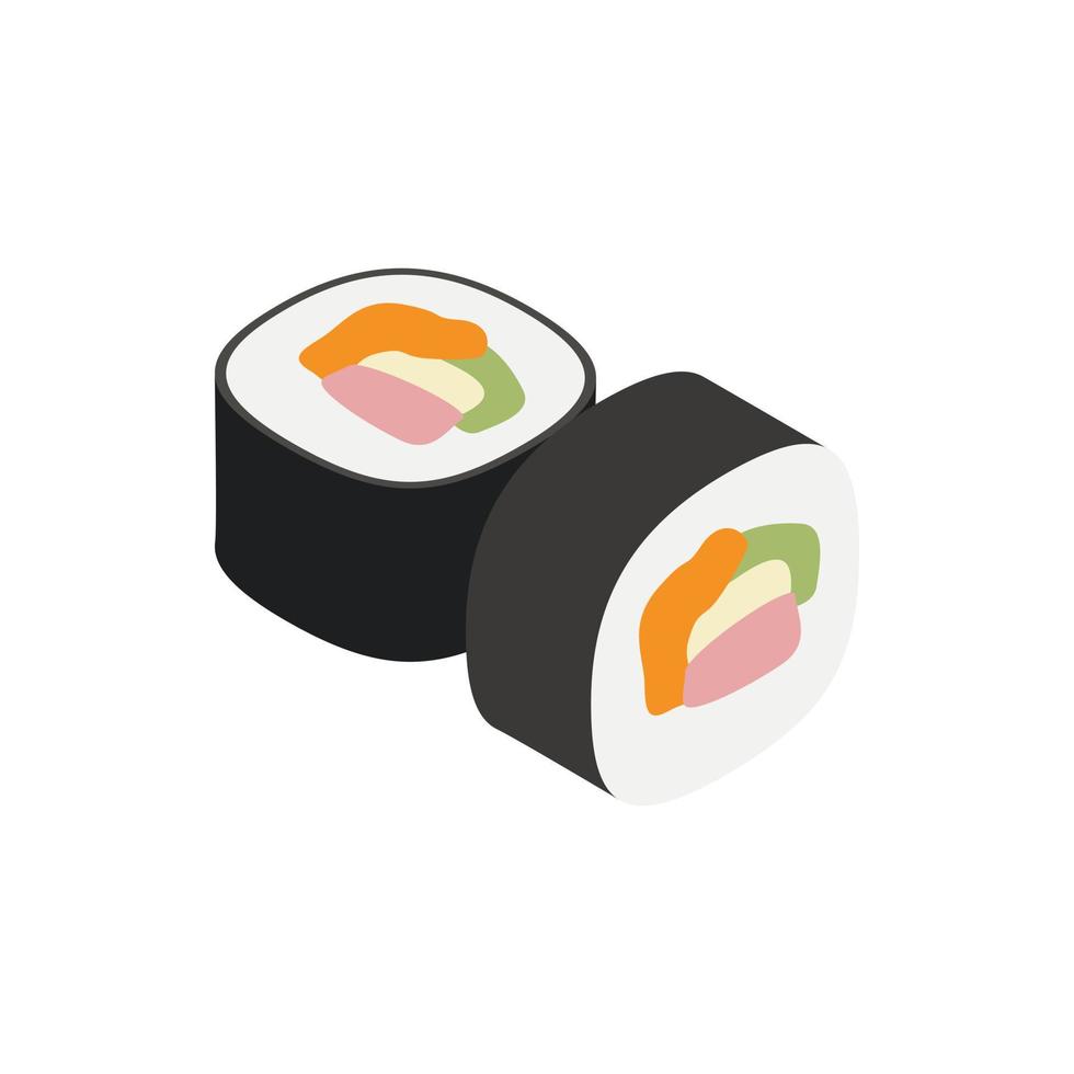 Sushi icon, isometric 3d style vector