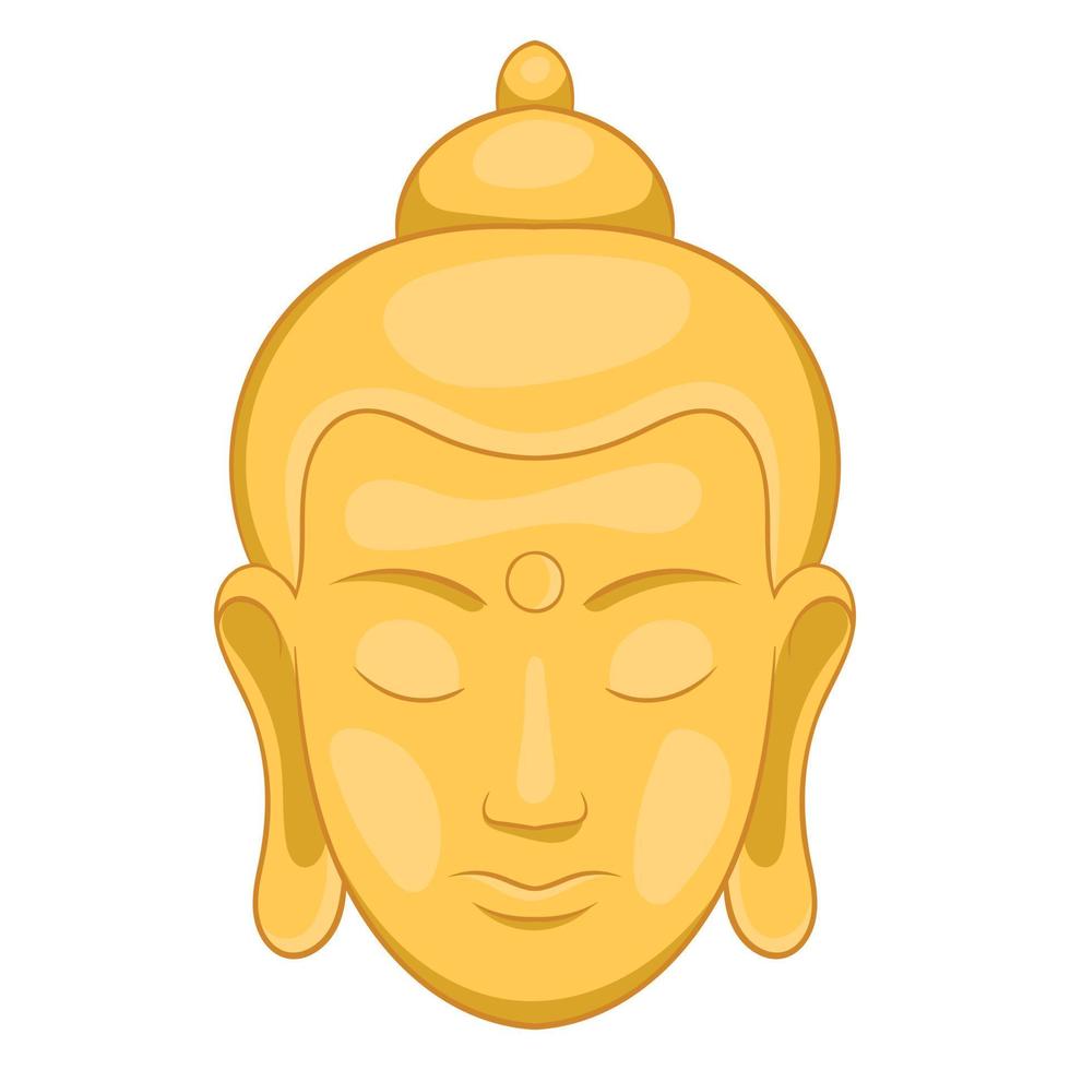 Head of Buddha icon, cartoon style vector