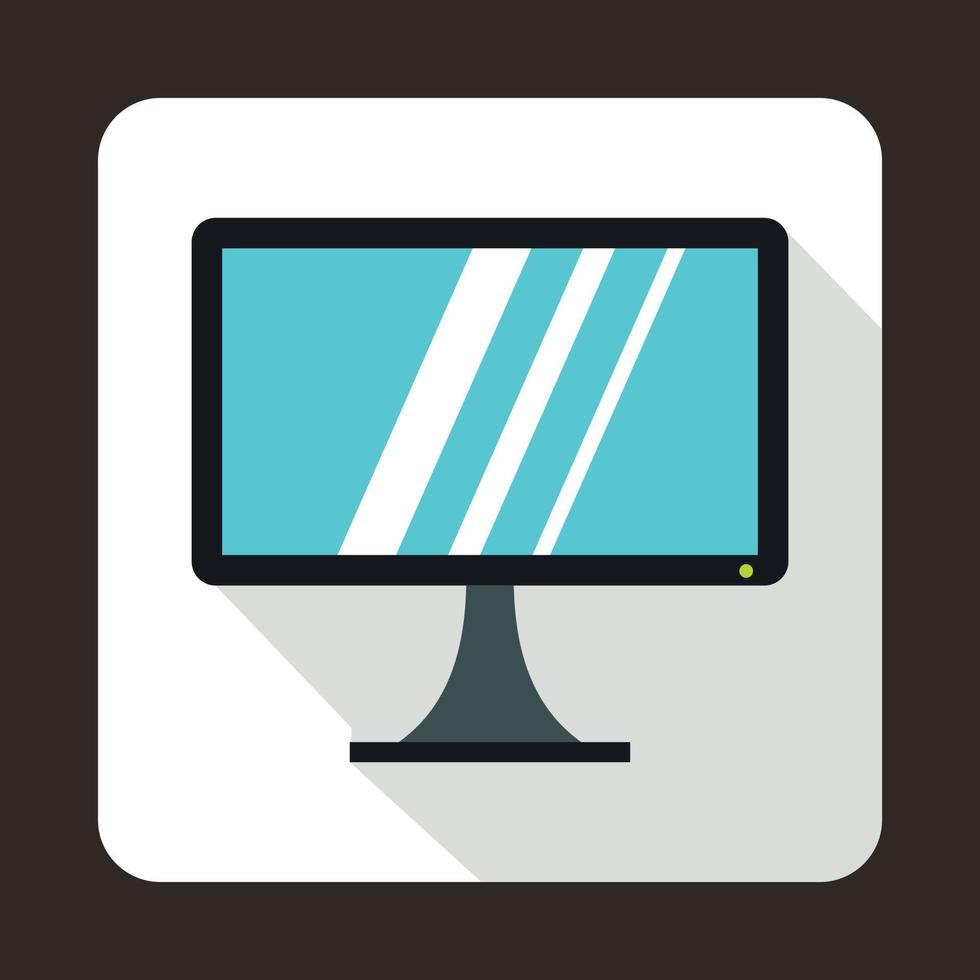 Computer monitor icon, flat style vector
