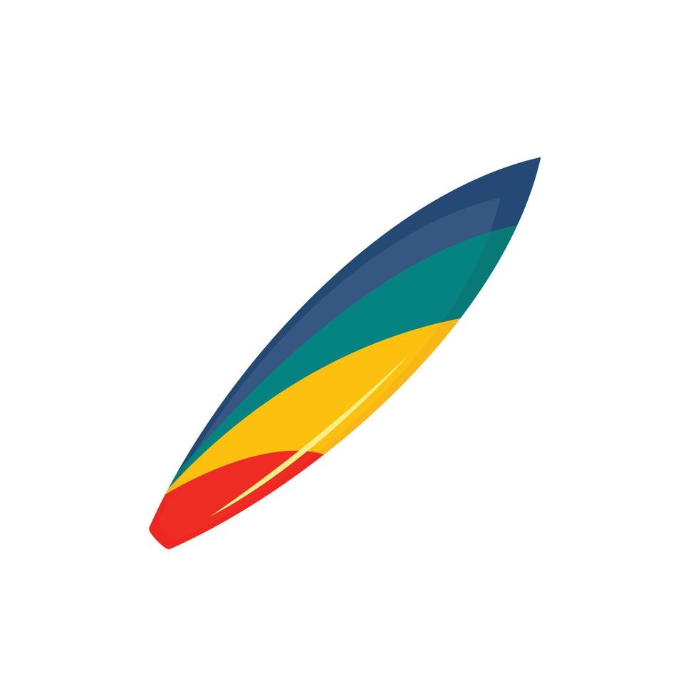 Colorful surfboard icon, flat style vector