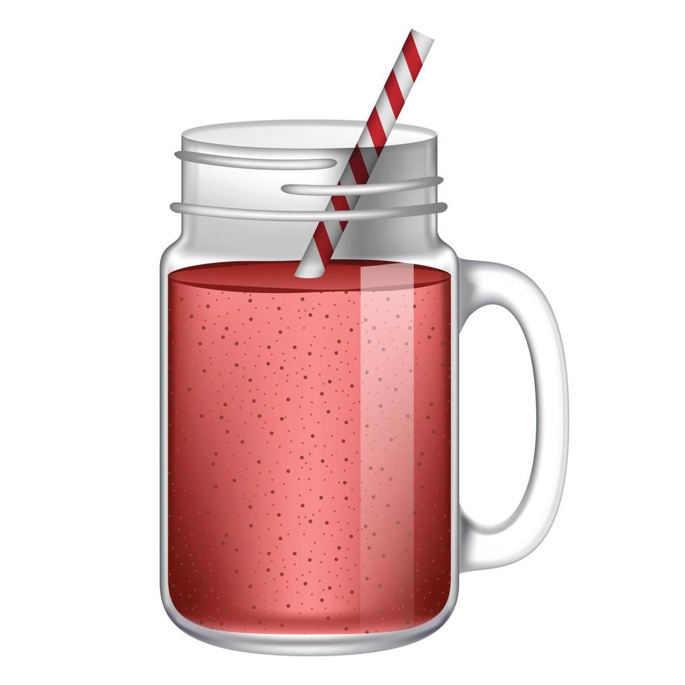 Red smoothie mockup, realistic style vector